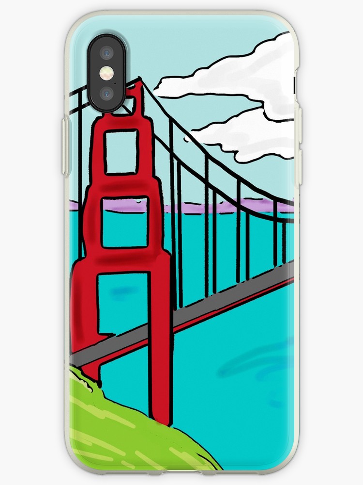 750x1000 Colorful Golden Gate Bridge California Drawing Iphone Cases