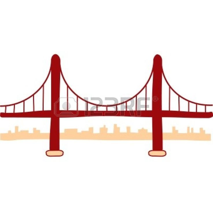 736x736 Golden Gate Bridge Drawing Clip Art Images