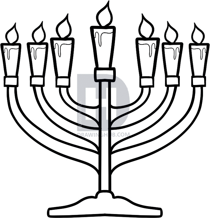 689x716 How To Draw A Menorah, Step