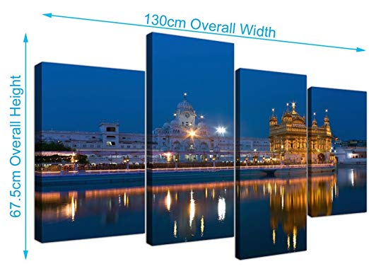 522x383 Large Sikh Canvas Wall Art Pictures Of The Golden