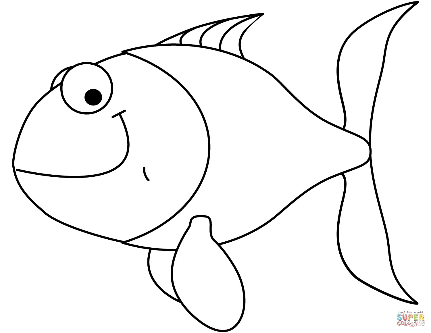 1500x1159 Cartoon Fish Coloring