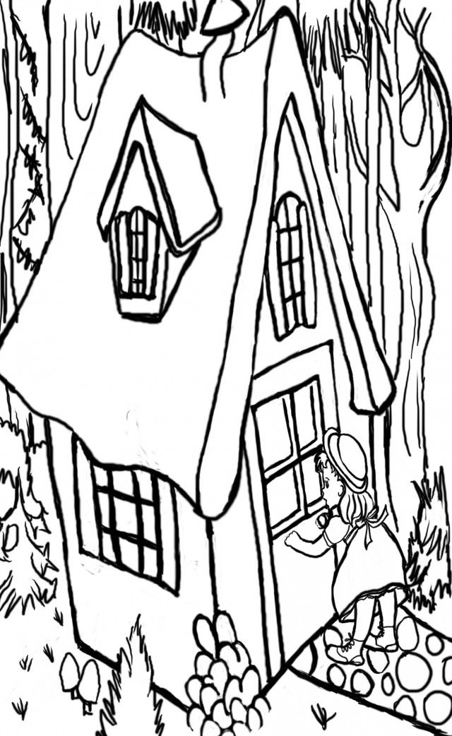 640x1042 Goldilocks And The Three Bears Coloring Pages