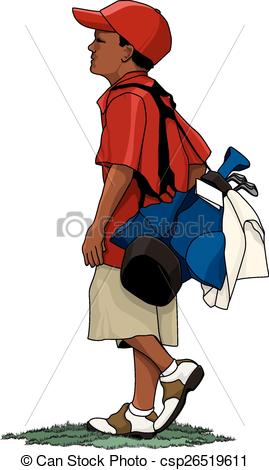 269x470 black boy golfer with golf bag dark skinned young boy golfer