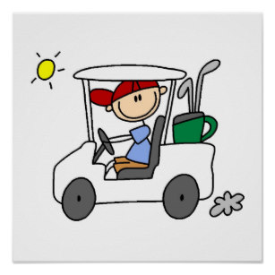 307x307 Golf Cartoon Art Wall Zazzle