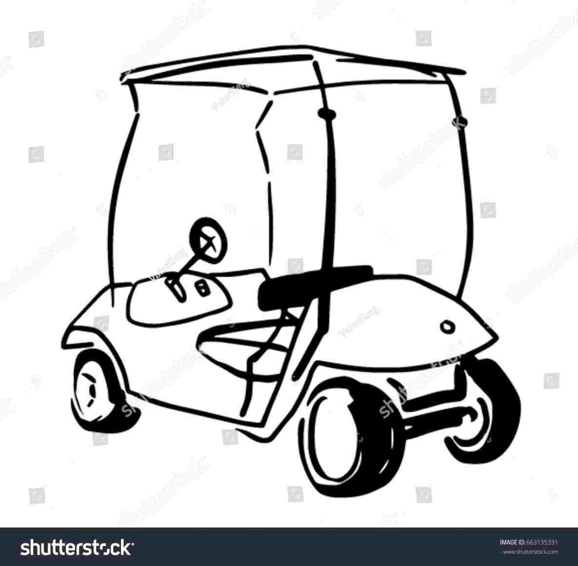 1185x1161 Golf Cart Cartoon Drawing