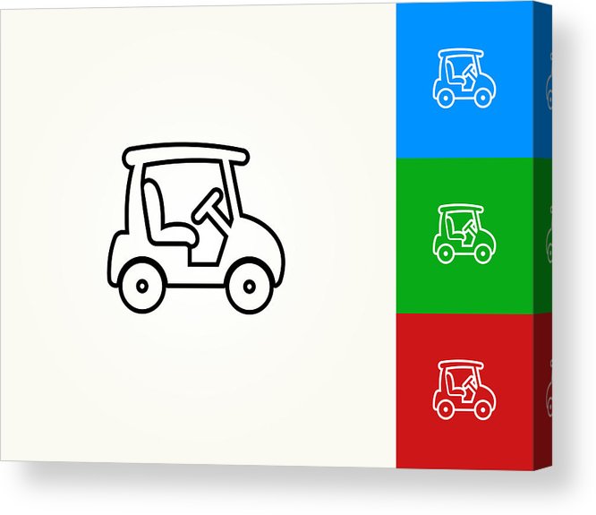 666x575 Golf Cart Black Stroke Linear Icon Acrylic Print