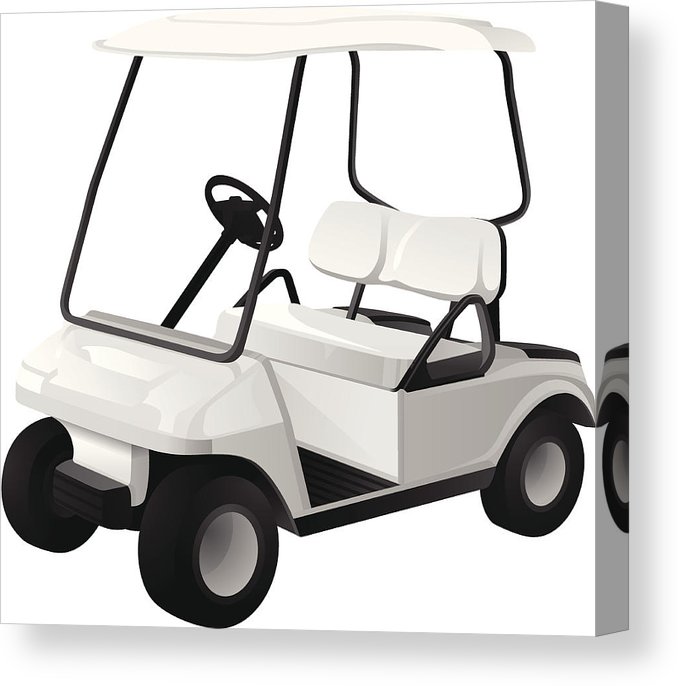 678x686 Golf Cart Isolated Canvas Print Canvas Art