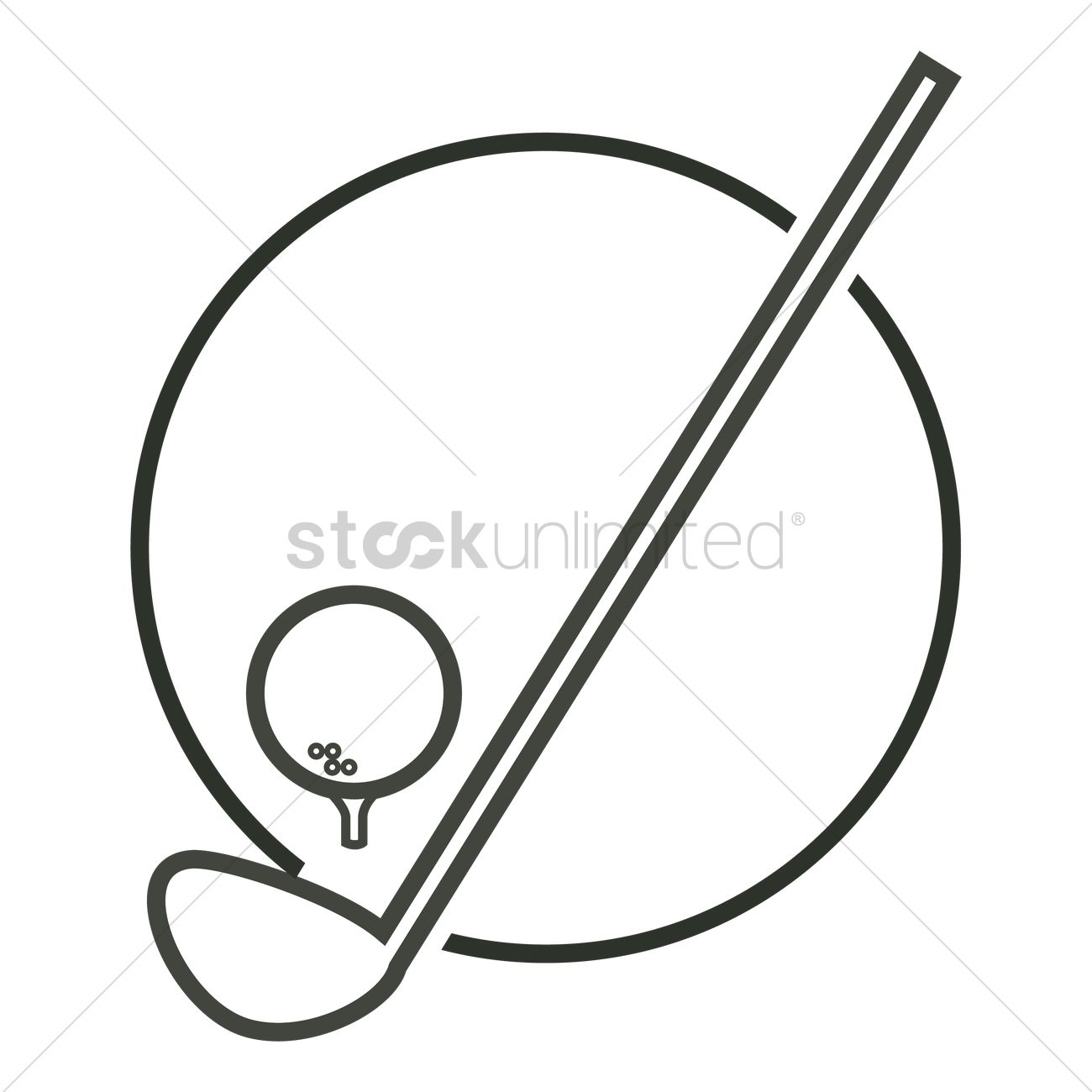1300x1300 Golf Club And Ball On A Tee Vector Image