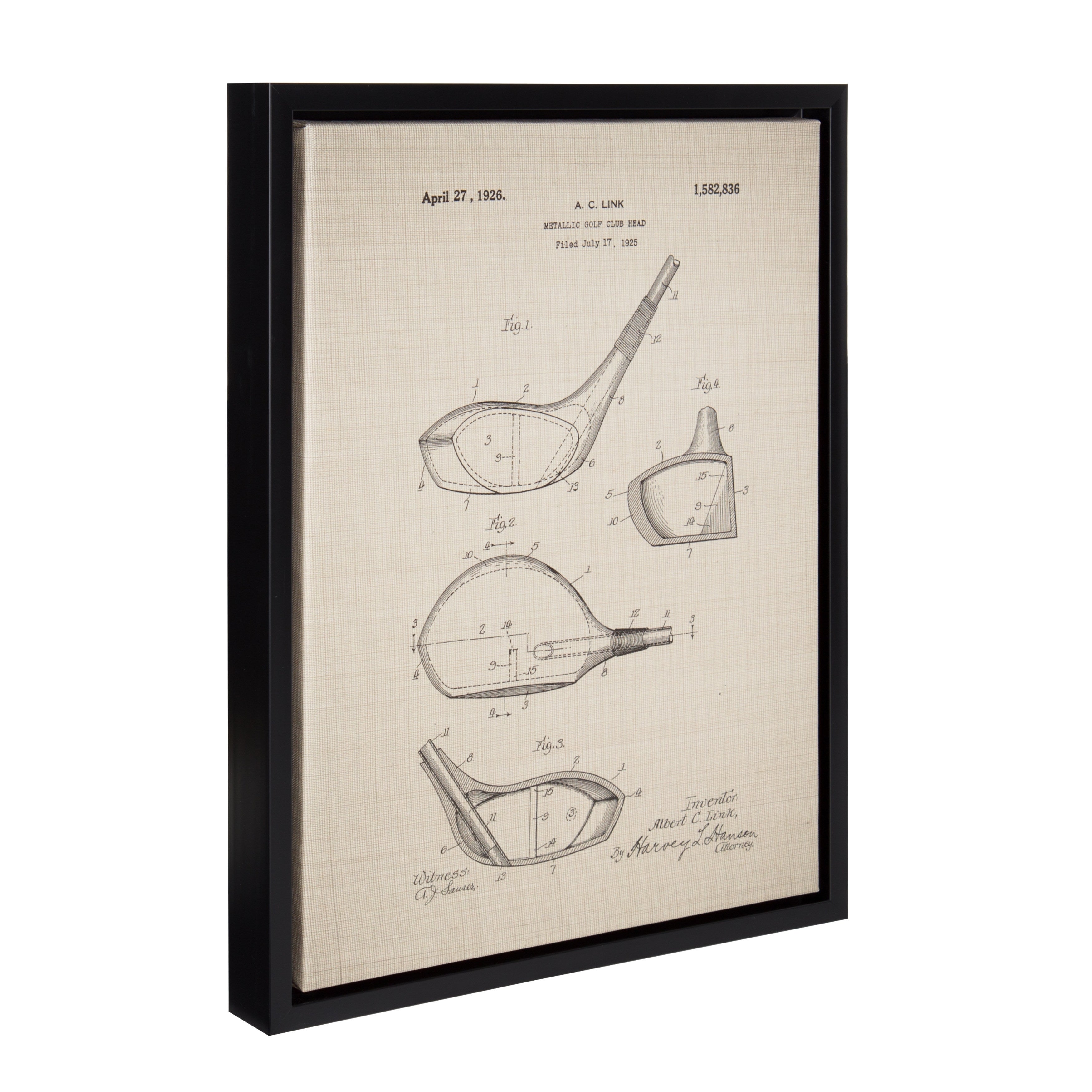 3500x3500 Shop Sylvie Golf Club Patent Framed Canvas Wall Art