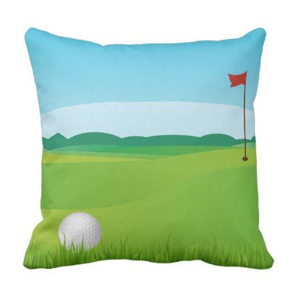 422x422 Golf Course Drawing On Pillow
