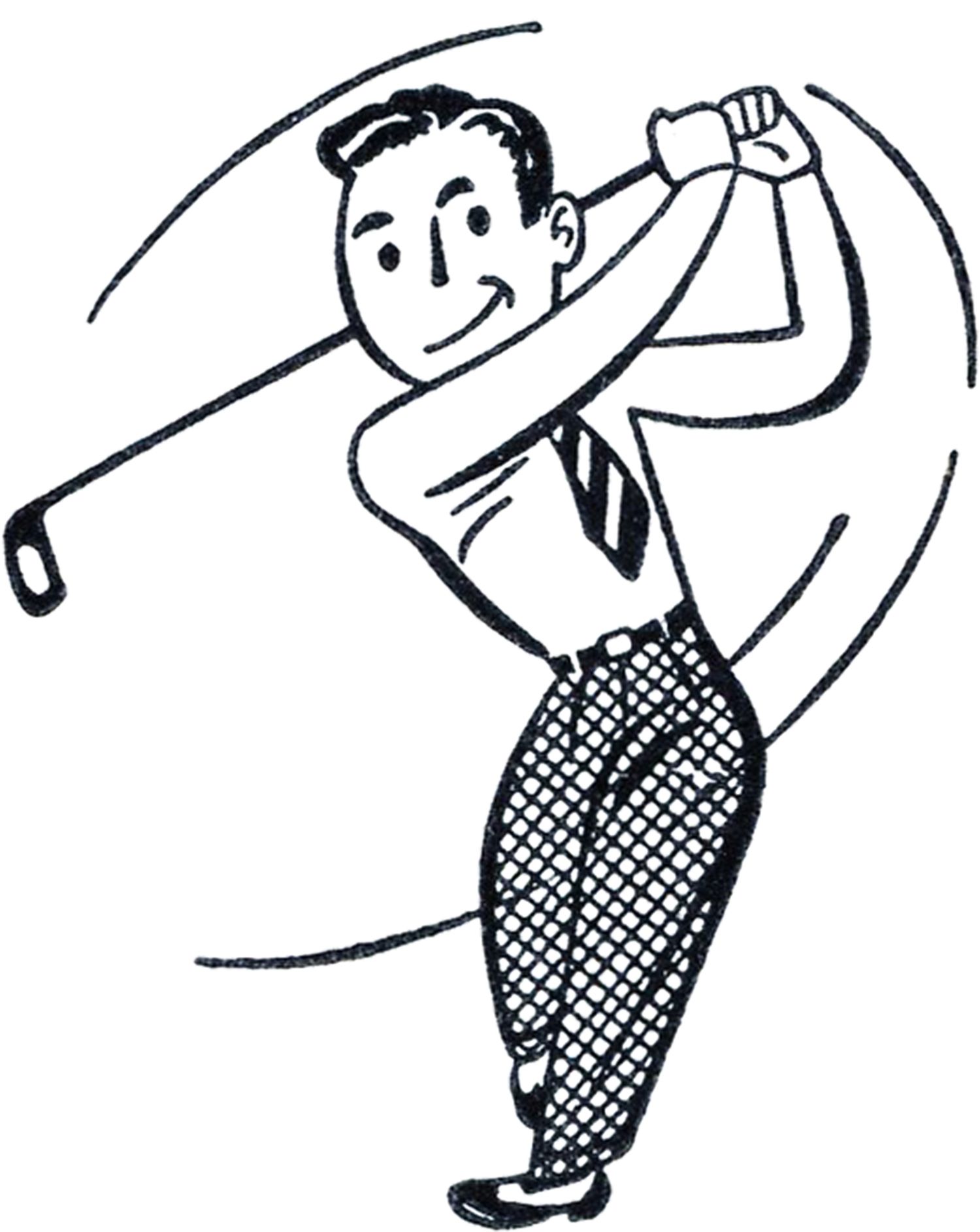 1500x1886 Retro Golf Clip Art