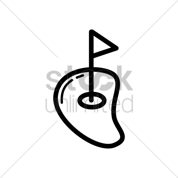 600x600 Golf Pin Flag Vector Image