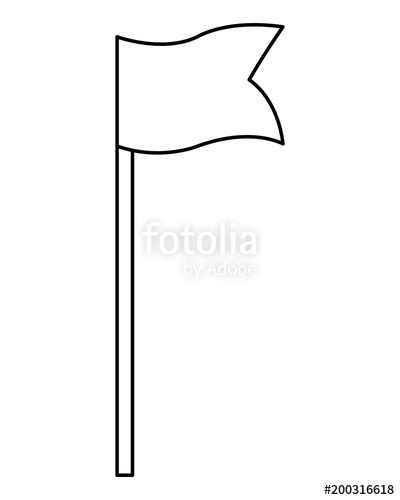 400x500 Line Golf Sport Flag Sign To Hole Stock Image And Royalty Free
