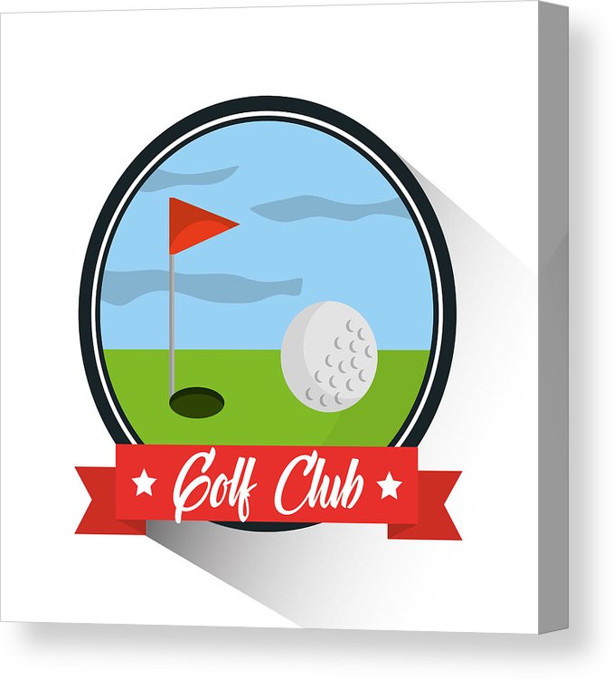 678x750 Golf Club Ball Hole Flag Banner Emblem Canvas Print Canvas Art
