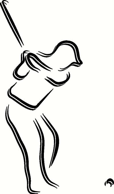 400x678 Golf Player Outline Wall Sticker, Vinyl Decal The Wall Works