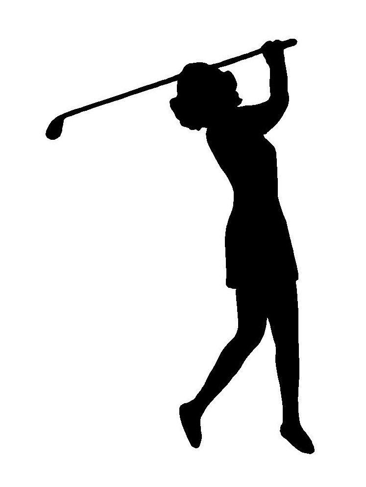 747x993 Lady Golfer Vinyl Decal Woman Golf Player Car Window Laptop