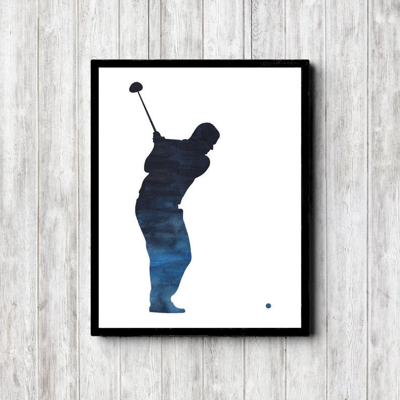 794x793 Sports Printable Wall Art Golf Player Silhouette Print Etsy