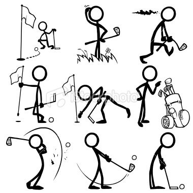 380x380 Stickfigures Playing Golf Stick Figures Golf Drawing, Stick