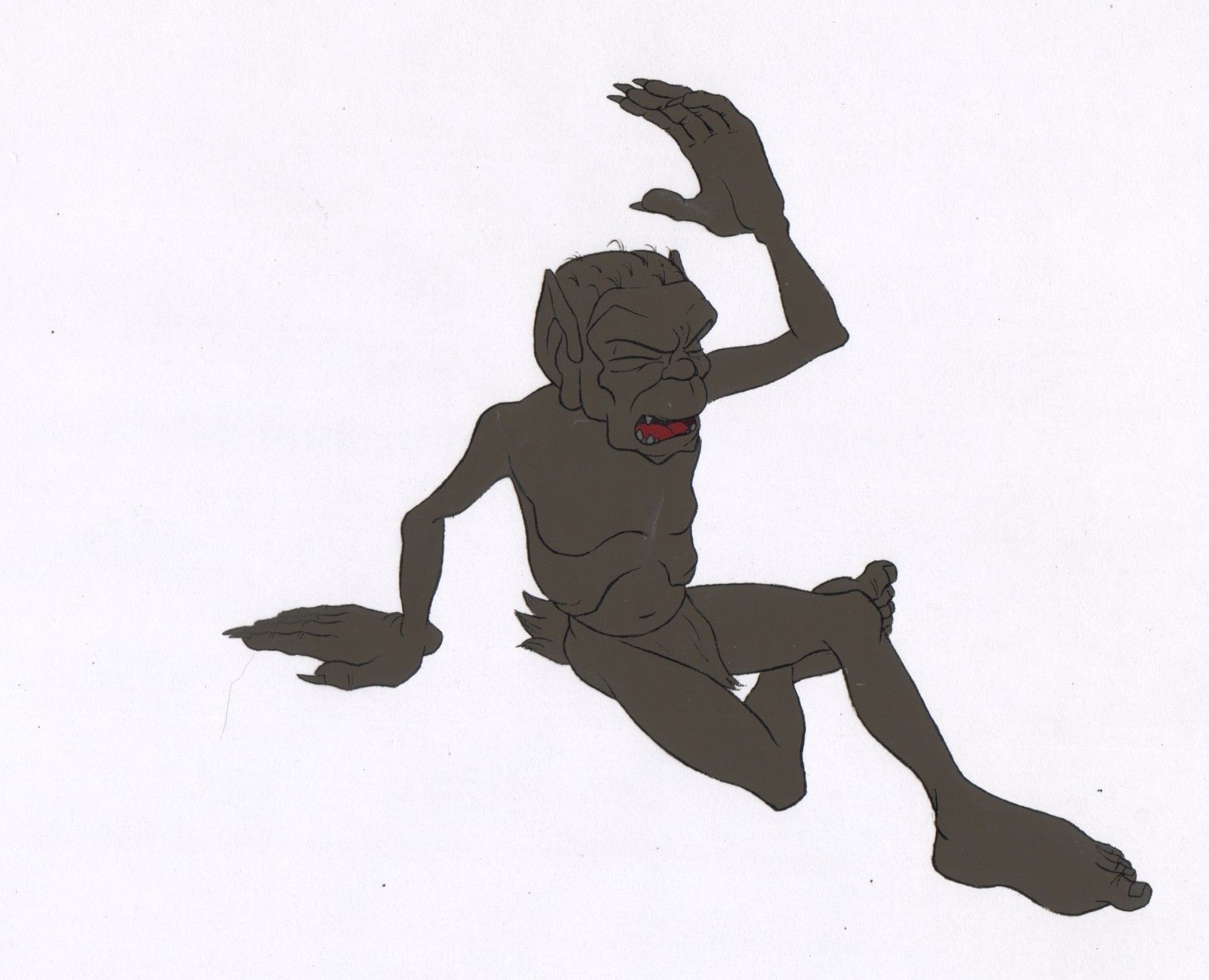 1600x1297 gollum lotr ralph bakshi production animation cel drawing