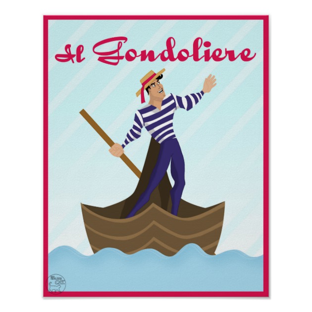 630x630 il gondoliere venice italian gondola man drawing poster zazzle ca