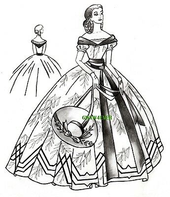 345x400 Gene Tyler Barbie Lost Fern Bbq Pattern Scarlett O'hara Gone