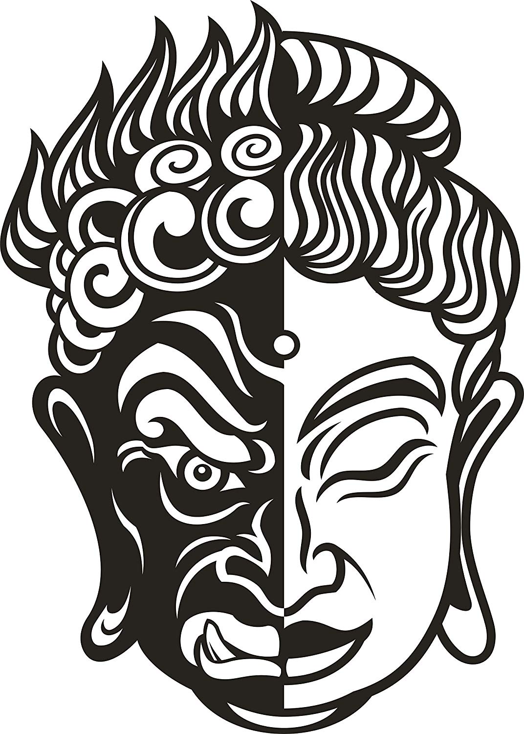 1072x1500 Black And White Yin Yang Good Peace Mean Evil Ancient