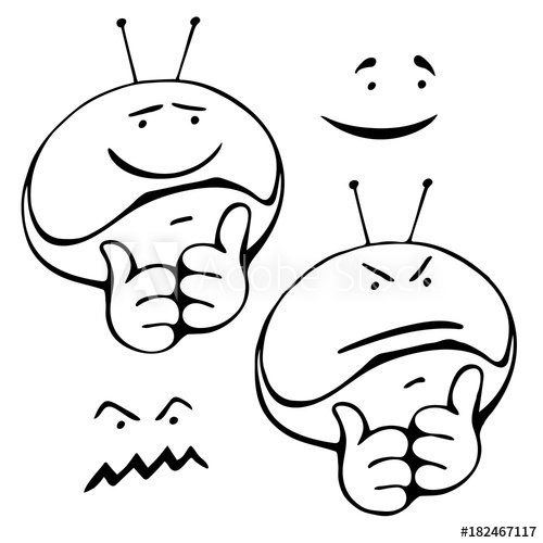 500x500 Smiley Set Of Hand Drawing With Different Grimaces Head