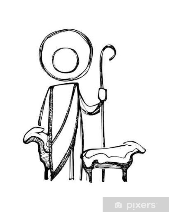 560x700 Jesus Good Shepherd Illustration Sticker We Live To Change