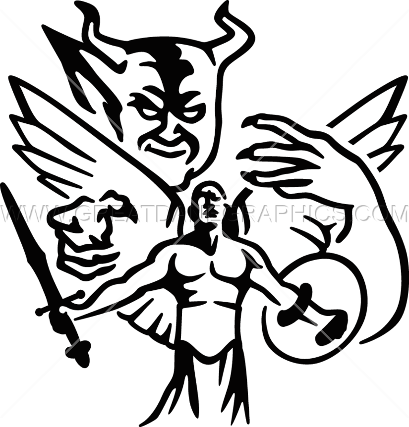 825x862 Good Vs Evil Production Ready Artwork For T Shirt Printing