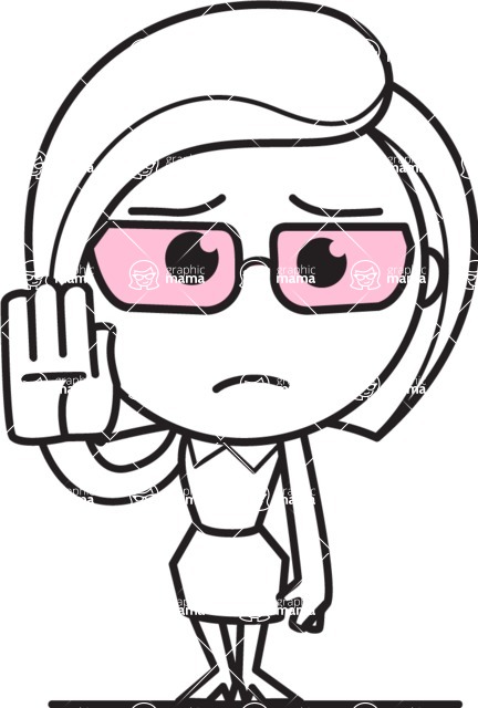 432x640 Flat Linear Business Woman Cartoon Vector Character Aka Val