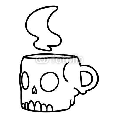 400x400 Line Drawing Doodle Of A Skull Mug Buy Photos Ap Images