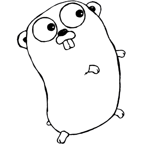 480x480 filego gopher mascot bw