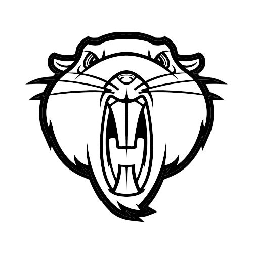 500x500 gopher front bw clip art