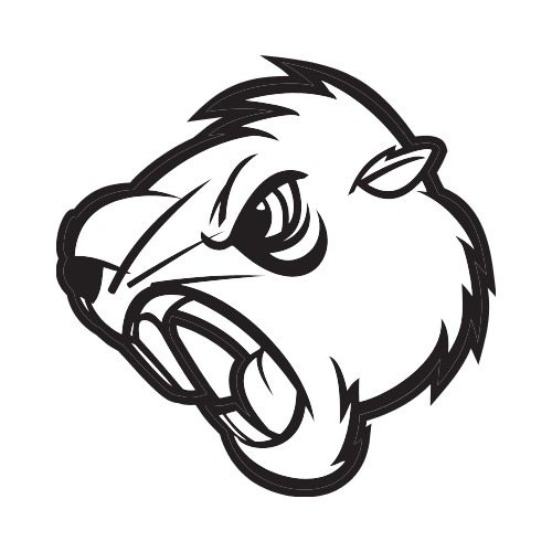 500x500 gopher side bw clip art