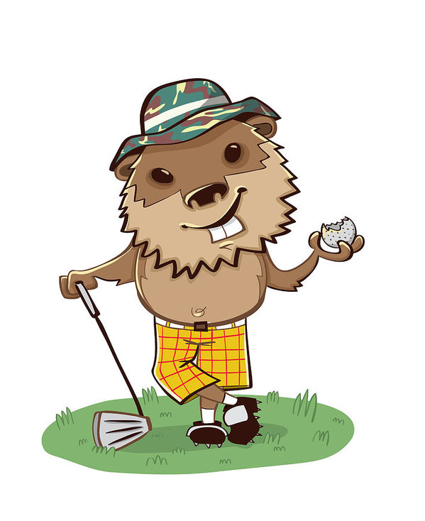 599x734 gopher golf art print