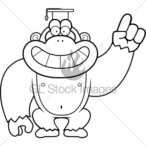 500x500 Cartoon Gorilla Professor Gl Stock Images