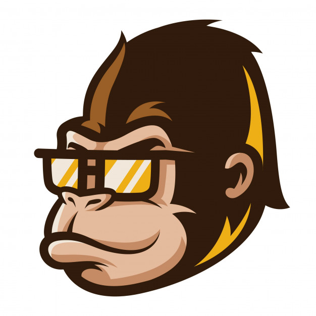 626x626 Cartoon Illustration Of Cute Gorilla Face Vector Premium Download