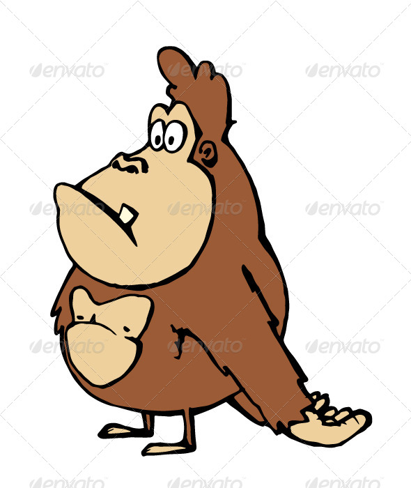 590x700 Gorilla Cartoon Vectors From Graphicriver