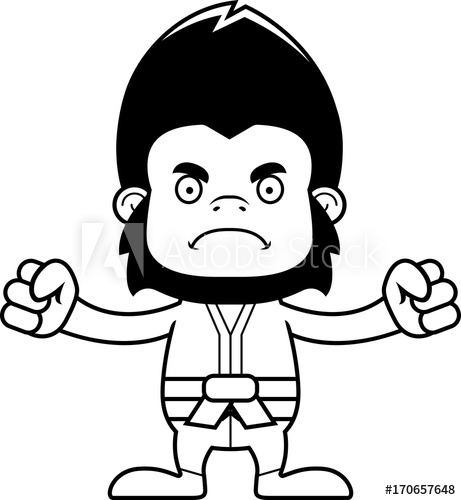 461x500 Cartoon Angry Karate Gorilla