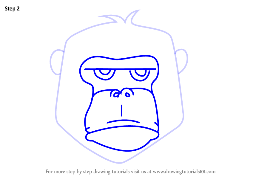 848x602 Learn How To Draw A Gorilla Face For Kids