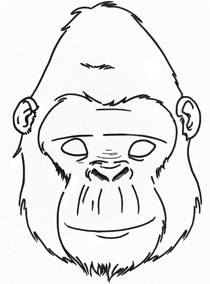 726x981 Gorilla Mask Printable
