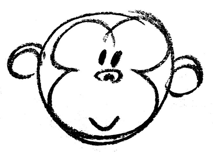 Gorilla Face Drawing
