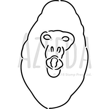 355x355 azeeda large 'gorilla face' wall stencil template