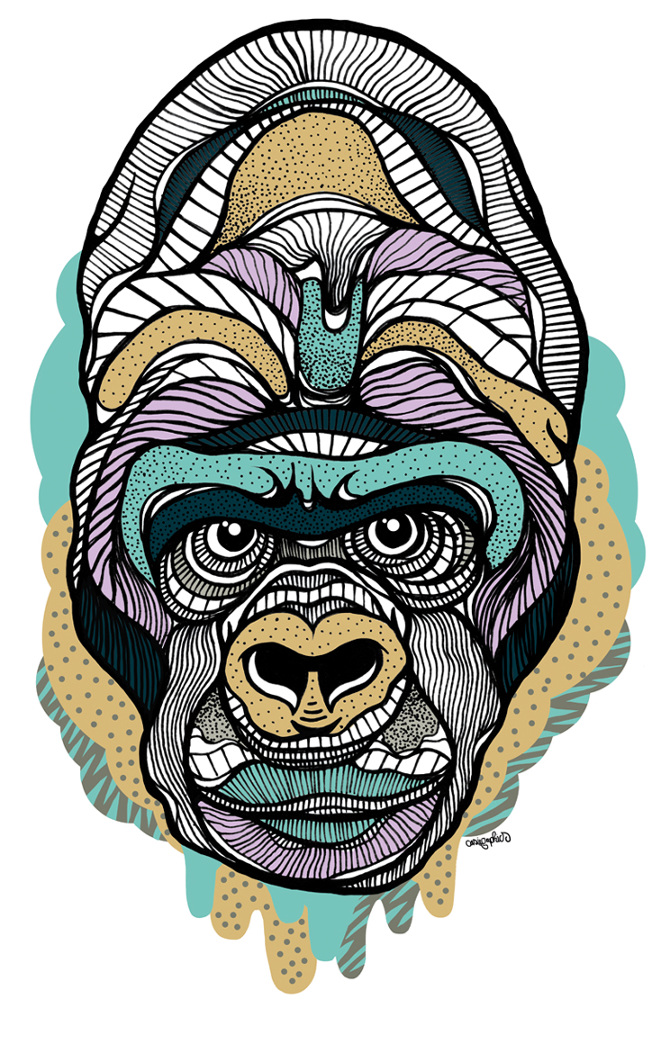 670x1044 Gorilla Face +