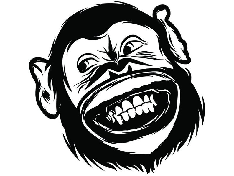 794x597 Monkey Gorilla Ape Chimpanzee Mascot Head Face Wild Etsy