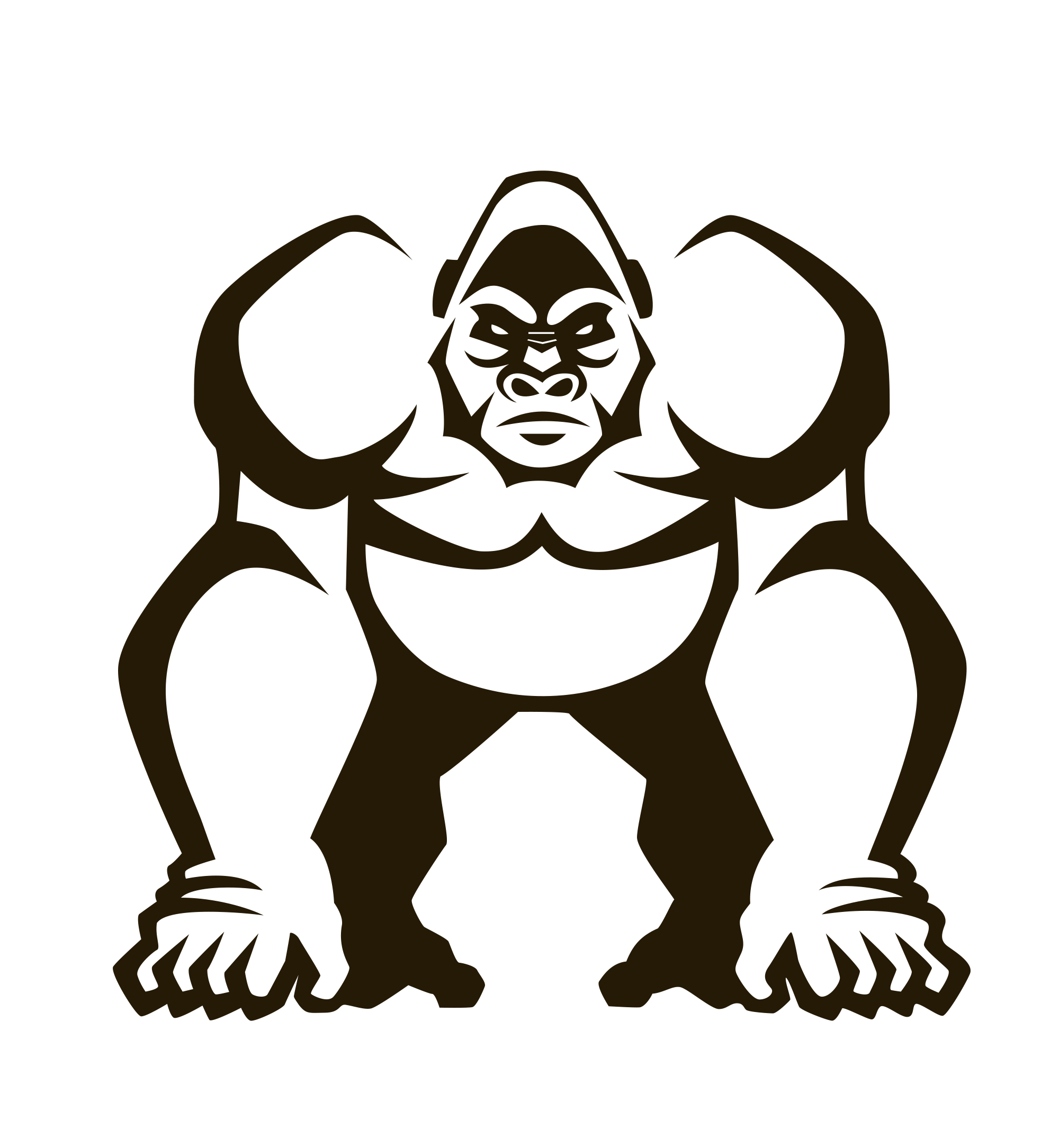 2000x2169 Angry Gorilla Face Drawing