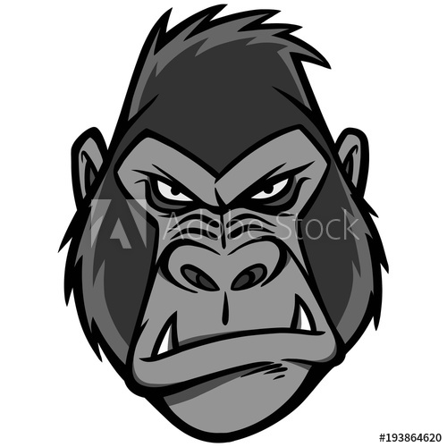 500x500 Gorilla Head Illustration