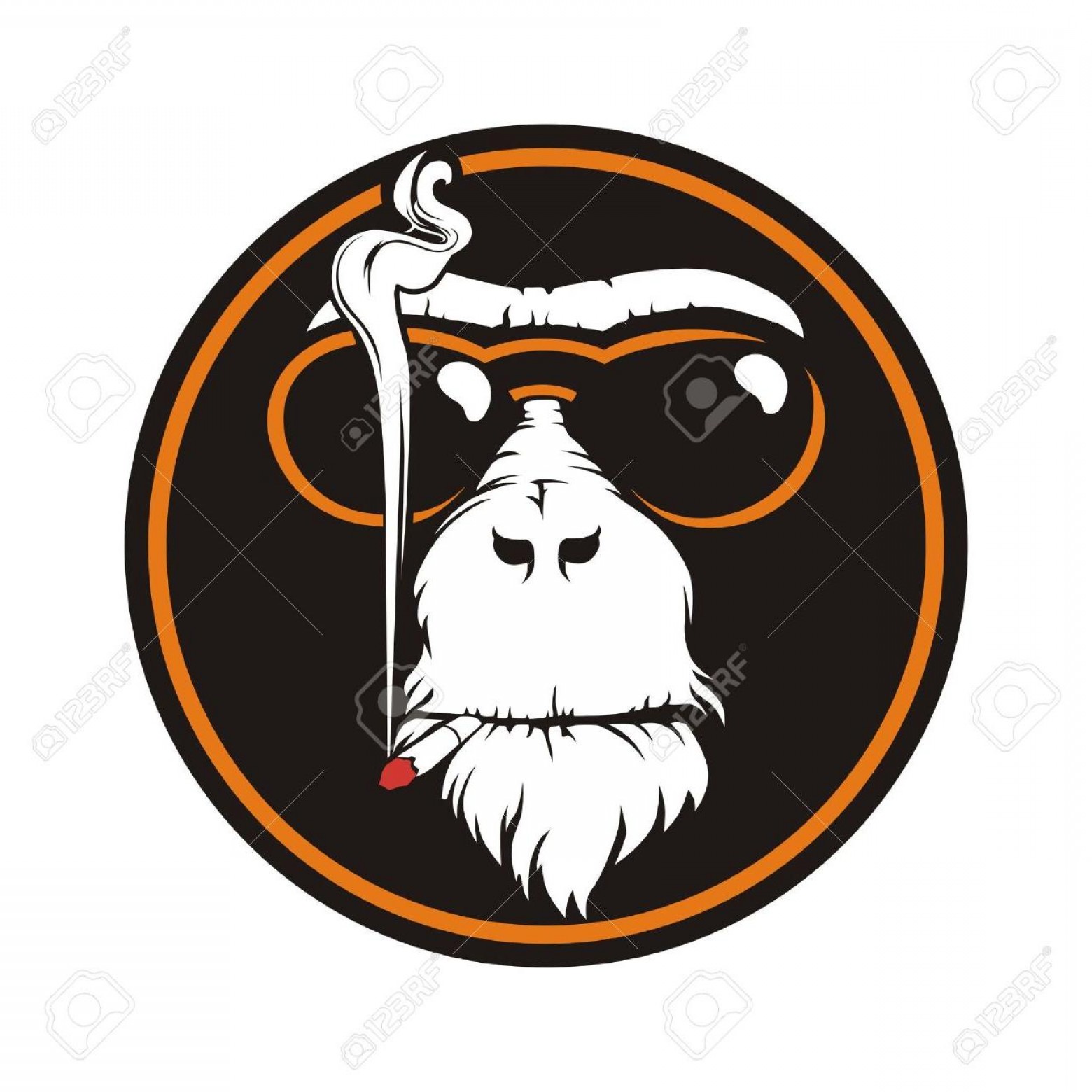 1560x1560 Top Vector Design Monkey Head Wearing Sunglasses Who Were Smoking