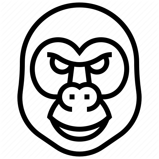 512x512 Drawing Gorilla Wild Animal Transparent Png Clipart Free