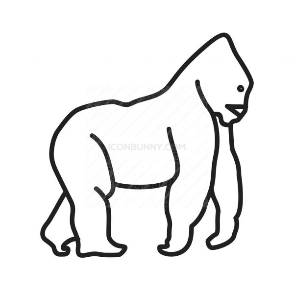 600x600 Gorilla Line Icon